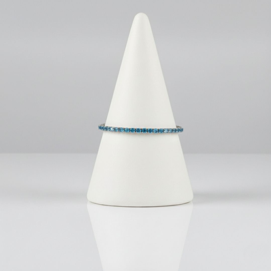 Pulsera Fina Azul en Plata 925
