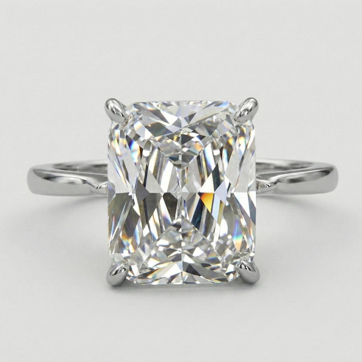 Anillo Solitario Rectangular Plata 925