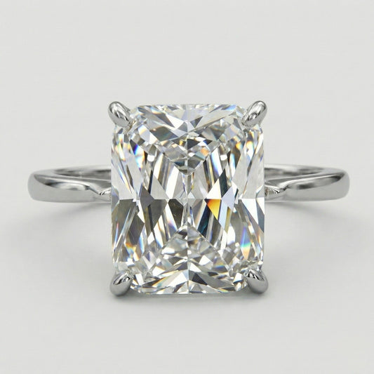 Anillo Solitario Rectangular Plata 925