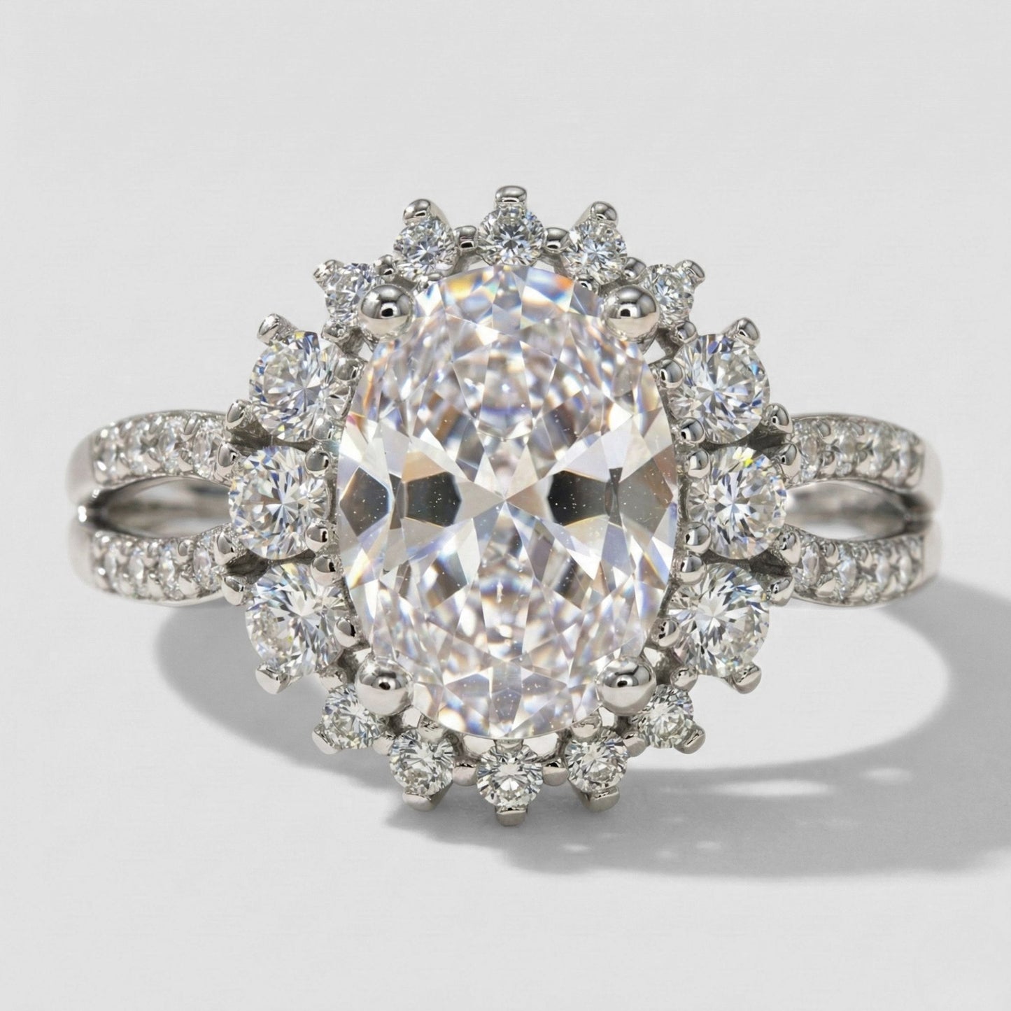 Anillo Halo Eterno Doble Destello en Plata 925