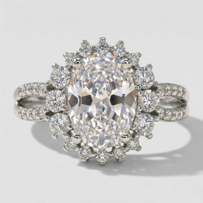 Anillo Halo Eterno Doble Destello en Plata 925