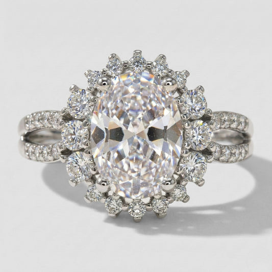 Anillo Halo Eterno Doble Destello en Plata 925