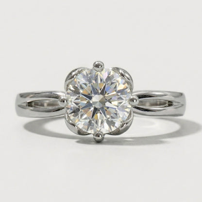 Anillo Solitario Brillante en Plata 925