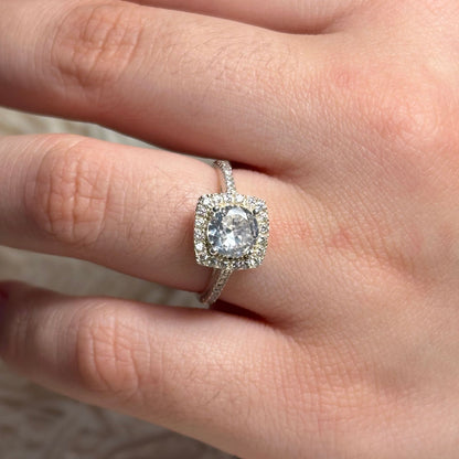Anillo Halo Brillante en Plata 925