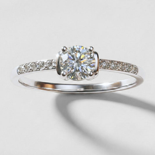 Anillo Encuentro Eterno Solitario Flotante en Plata 925