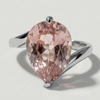 Anillo Gota Rosado en Plata 925