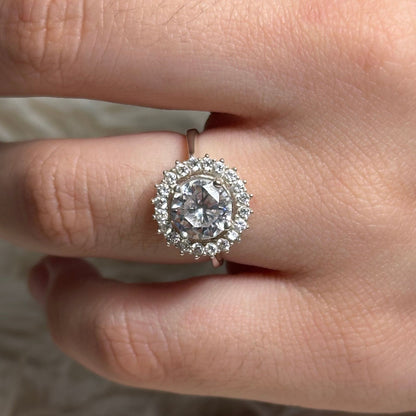Anillo Halo Redondo Plata 925
