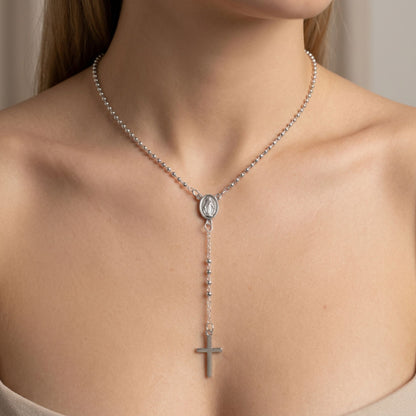 Collar Rosario Minimal Virgen Cruz