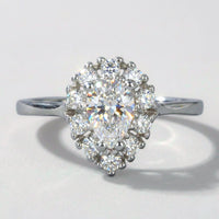 Anillo Lágrima Halo Plata 925