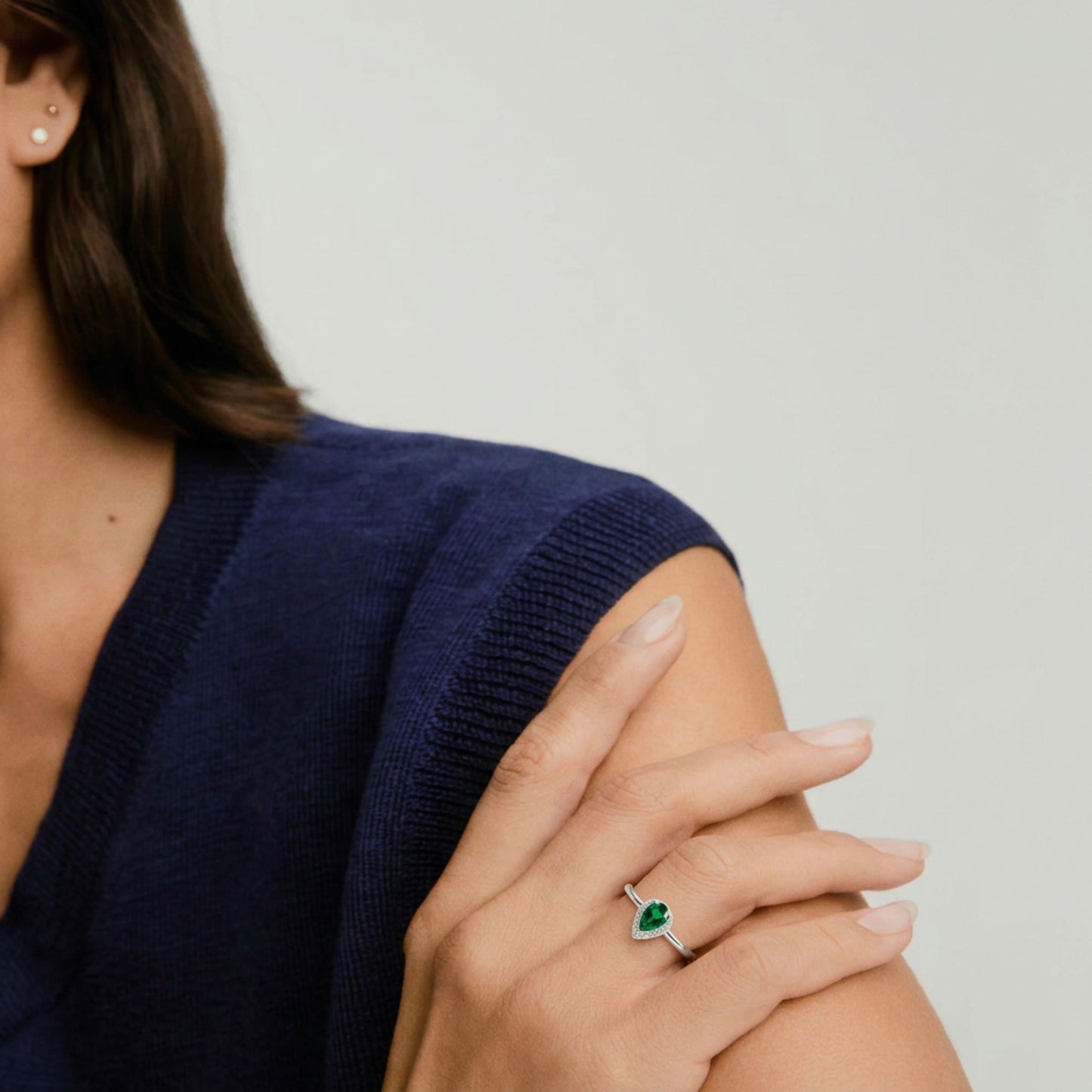 Anillo Lacrima smeraldo