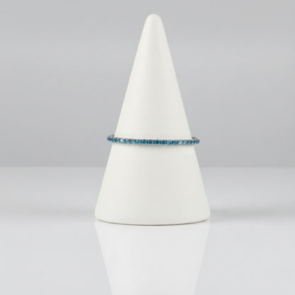 Pulsera Fina Azul en Plata 925