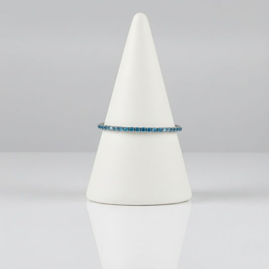 Pulsera Fina Azul en Plata 925