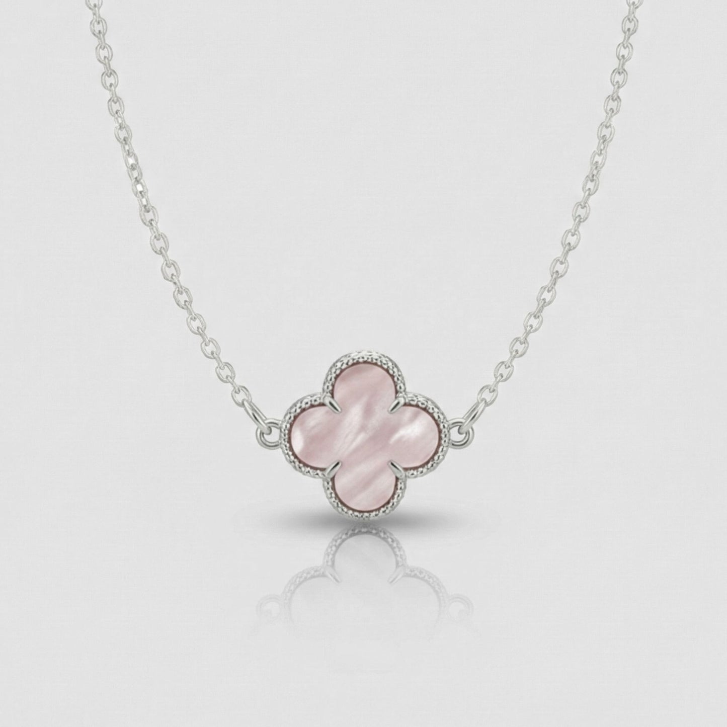 Collar Trébol Rosa Calma en Plata 925