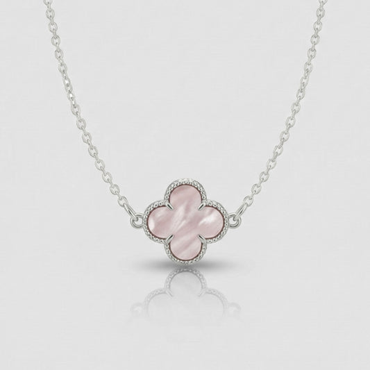 Collar Trébol Rosa Calma en Plata 925