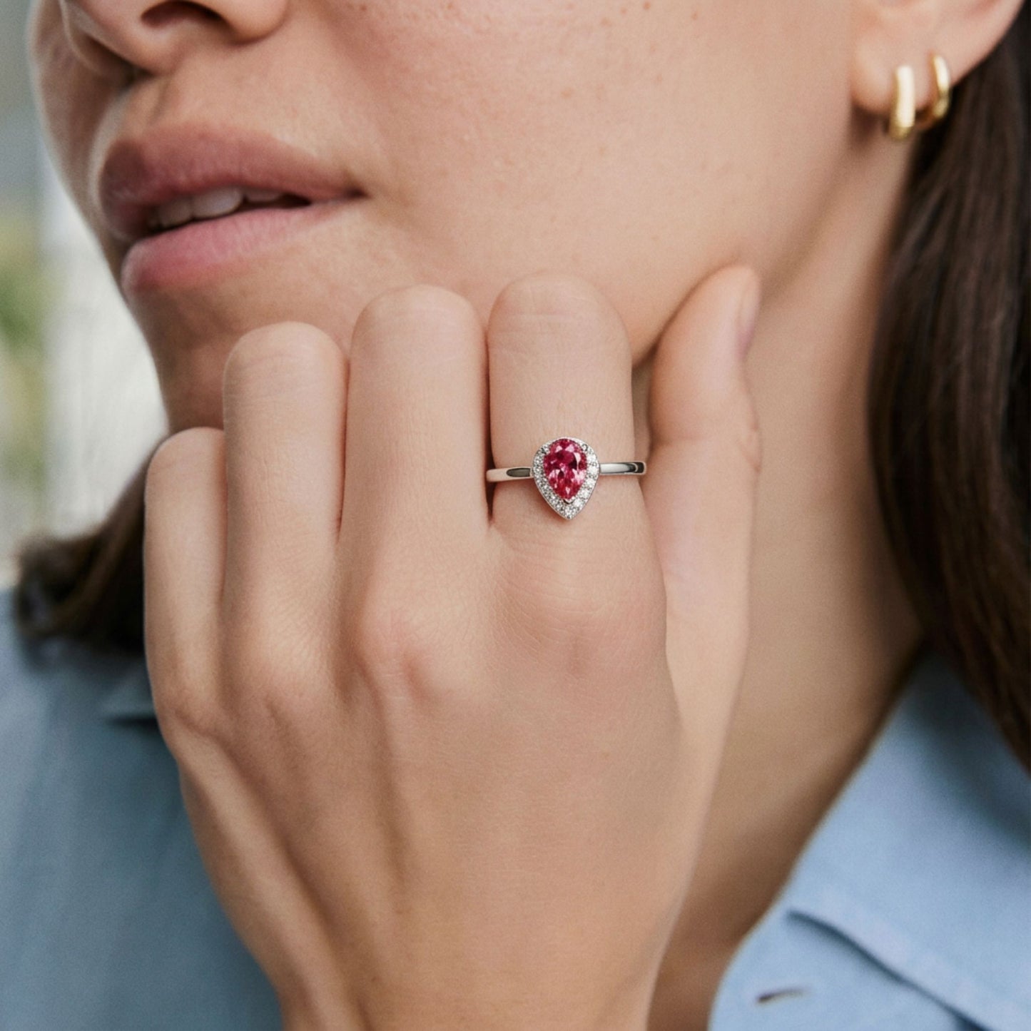 Anillo Lacrima borgogna