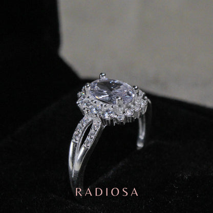 Anillo Halo Eterno Doble Destello en Plata 925