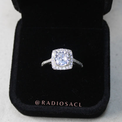 Anillo Halo Brillante en Plata 925