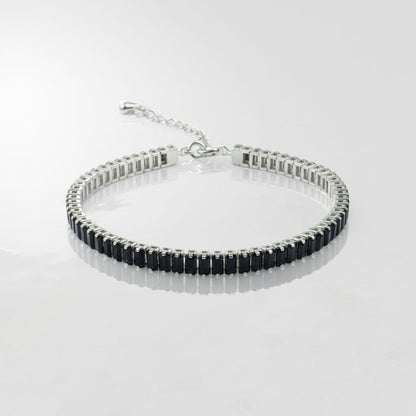Pulsera Tennis Negra Plata 925