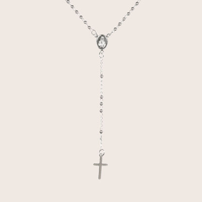 Collar Rosario Minimal Virgen Cruz