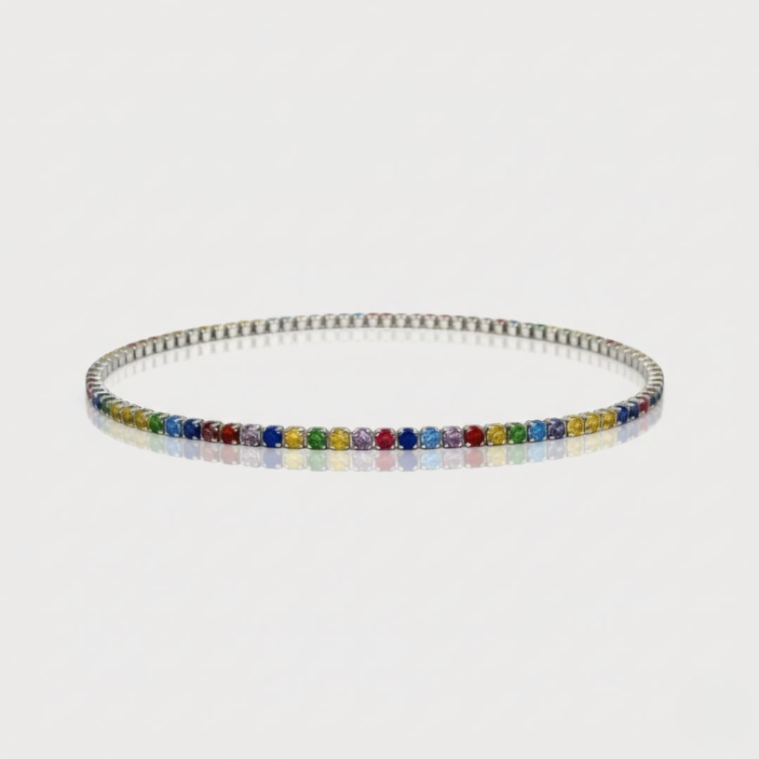 Pulsera Tennis Rainbow en Plata 925