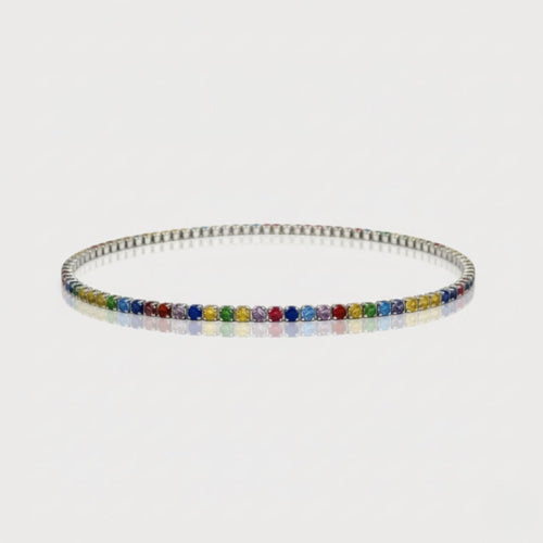 Pulsera Tennis Rainbow en Plata 925