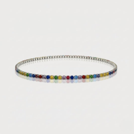Pulsera Tennis Rainbow en Plata 925