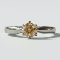 Anillo Solitario Champagne Plata 925