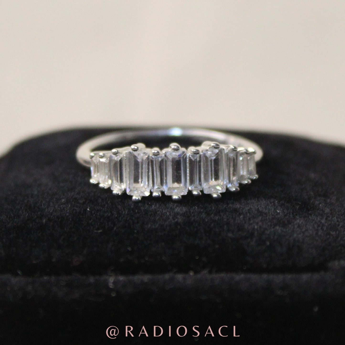 Anillo Baguette Brillante en Plata 925