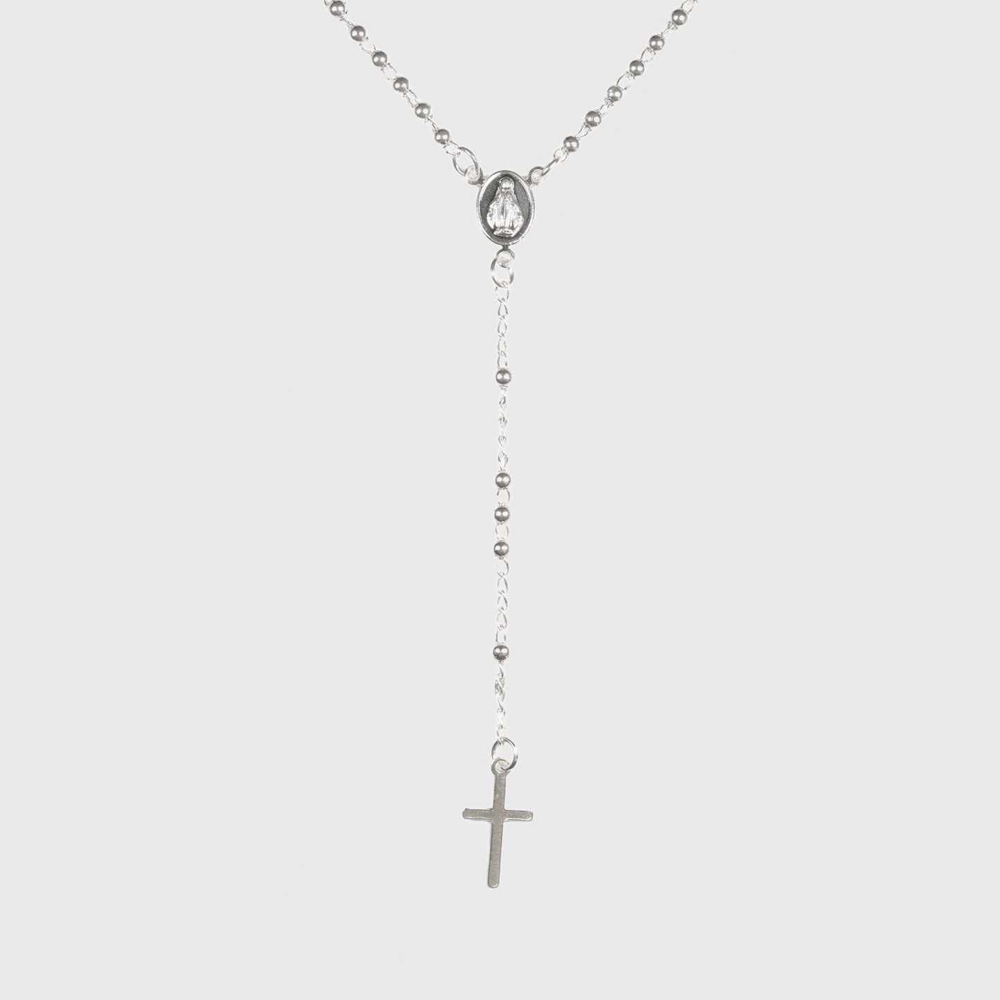 Collar Rosario Minimal Virgen Cruz