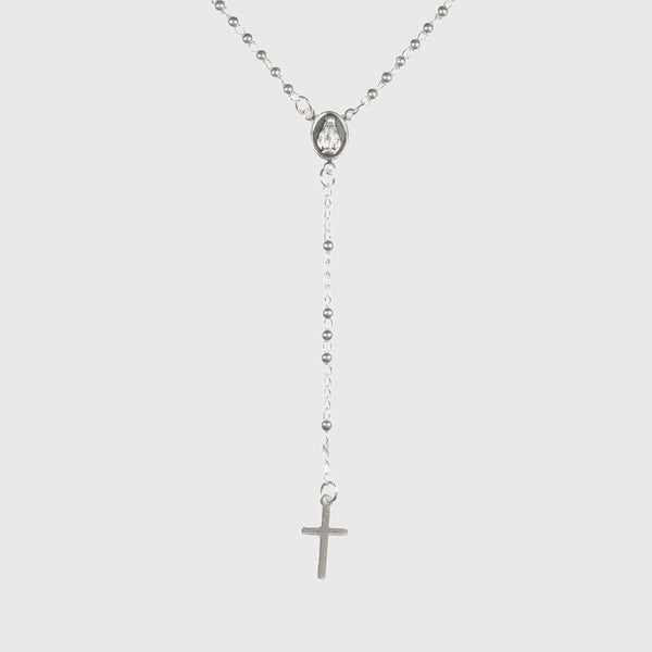 Collar Rosario Minimal Virgen Cruz