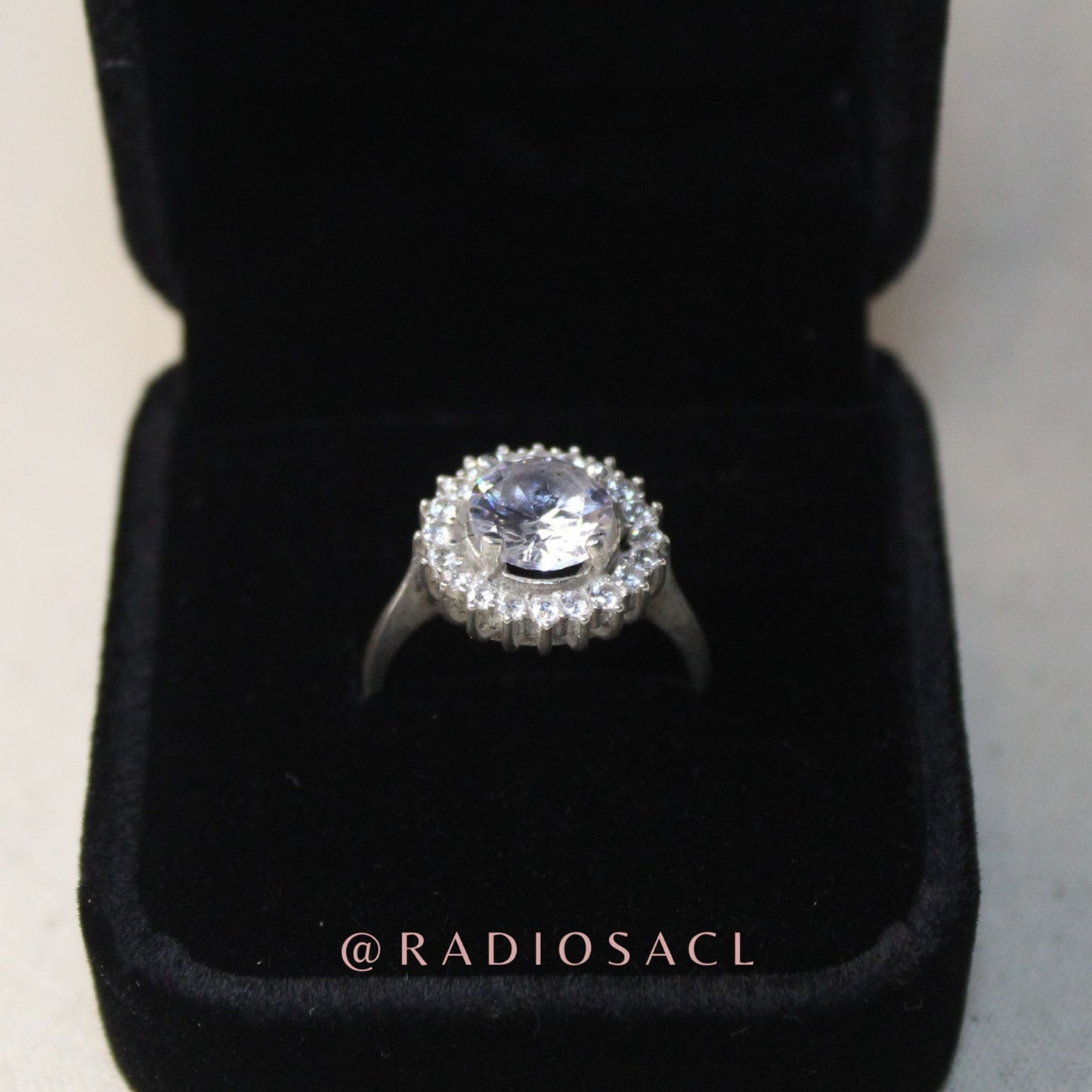 Anillo Halo Redondo Plata 925