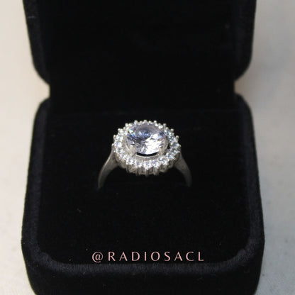 Anillo Halo Redondo Plata 925
