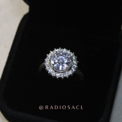 Anillo Halo Redondo Plata 925