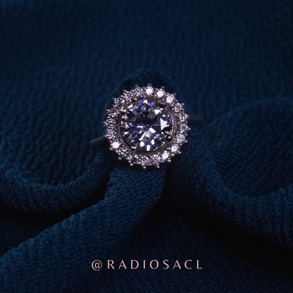 Anillo Halo Redondo Plata 925