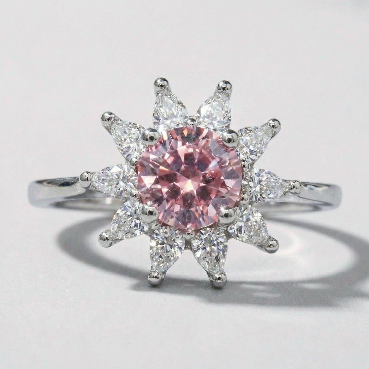 Anillo Sol Rosa Plata 925