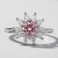 Anillo Sol Rosa Plata 925