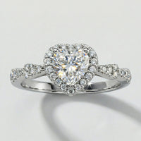 Anillo Corazón Halo en Plata 925