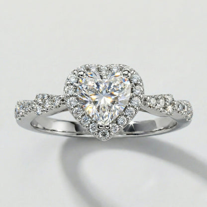 Anillo Corazón Halo en Plata 925