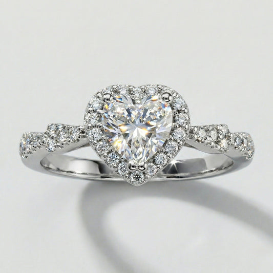 Anillo Corazón Halo en Plata 925