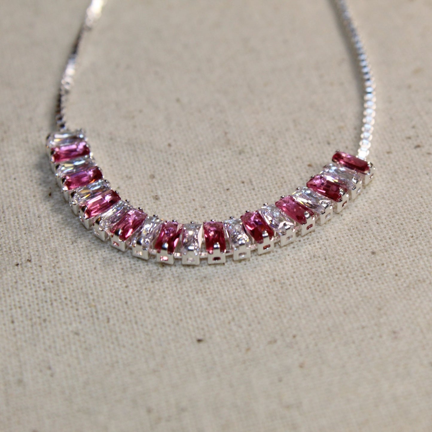 Pulsera Metà Tennis Bianco E Rosa