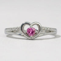 Anillo Corazón Rosa en Plata 925