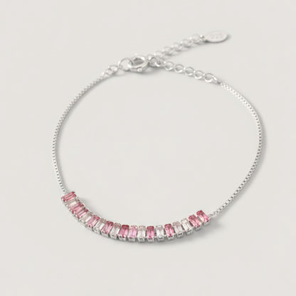 Pulsera Metà Tennis Bianco E Rosa