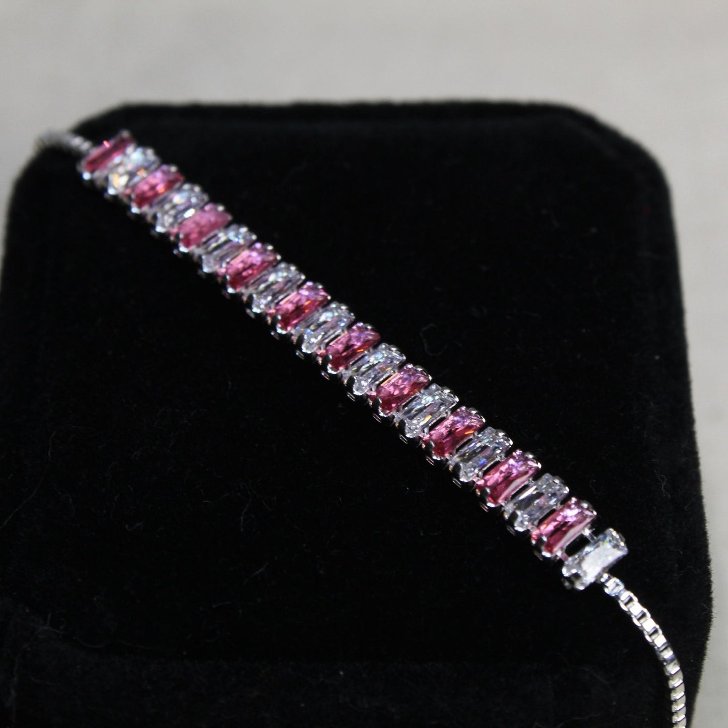 Pulsera Metà Tennis Bianco E Rosa