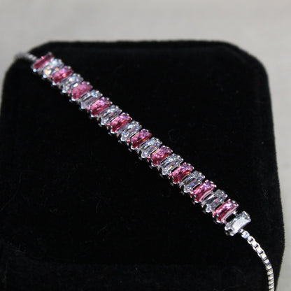 Pulsera Metà Tennis Bianco E Rosa