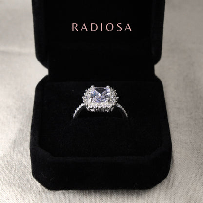 Anillo Halo Eterno Rectangular Portal de Luz en Plata 925