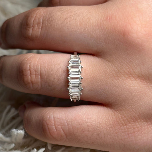 Anillo Baguette Brillante en Plata 925