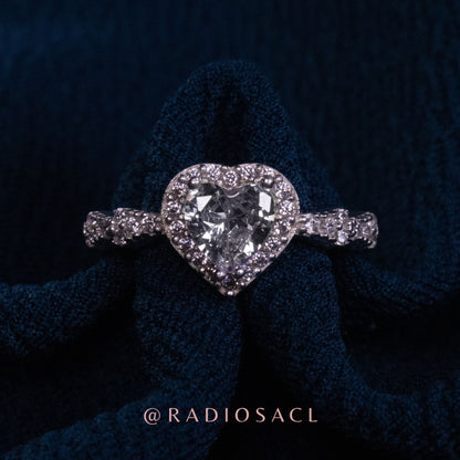 Anillo Corazón Halo en Plata 925