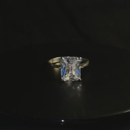 Anillo Solitario Rectangular