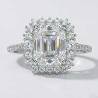 Anillo Halo Eterno Rectangular Portal de Luz en Plata 925