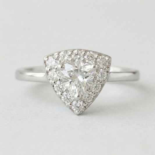 Anillo triangolo Bianco Plata 925